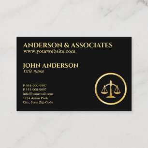 Tarjeta De Visita Escalas de la justicia de los abogados