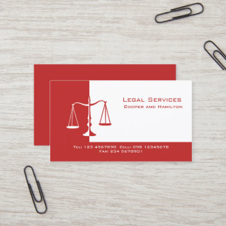 Tarjeta De Visita Escalas del abogado de la justicia