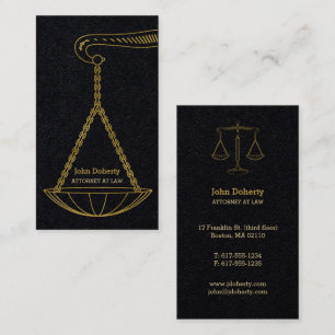 Tarjeta De Visita Escalas Doradas De Justicia   Abogado profesional