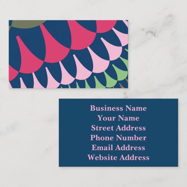 Tarjeta De Visita Escalas verdes y rosas de los bosques (Anverso / Reverso)