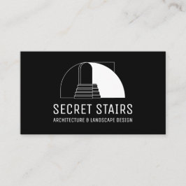 Tarjeta De Visita Escaleras de Arquitectura Minimalista Moderna Negr