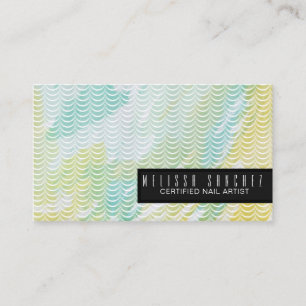 Tarjeta De Visita Escamas de Sirena en Acuarela Salón de Belleza