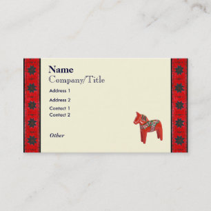 Tarjeta De Visita Escandinavo del caballo de Dala del sueco