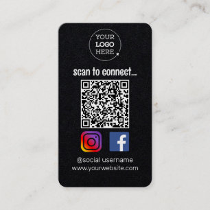 Tarjeta De Visita Escanear para conectar Código QR de redes social
