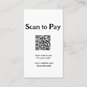 Tarjeta De Visita Escanear para pagar por código QR de pedido añadir