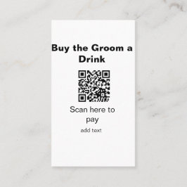 Tarjeta De Visita escaneo de código QR de soltero para pagar una beb