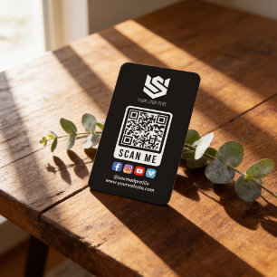 Tarjeta De Visita Escaneo de Medios Sociales Código QR Logo Moderno
