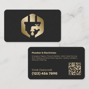 Tarjeta De Visita Escaneo de plomo y electricidad QR