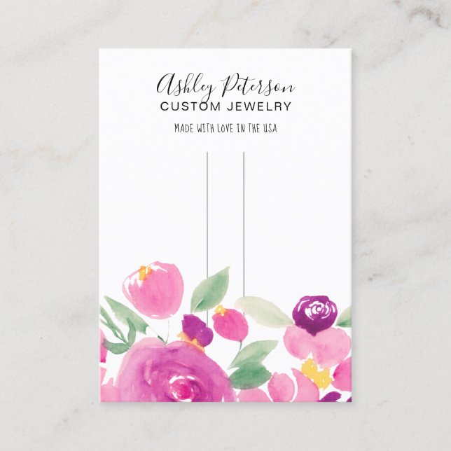 Tarjeta De Visita Escaparate de barrette floral elegante (Anverso)