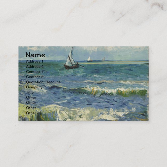 Tarjeta De Visita Escape en Saintes-Maries (F415)Van Gogh Bella Arte (Anverso)