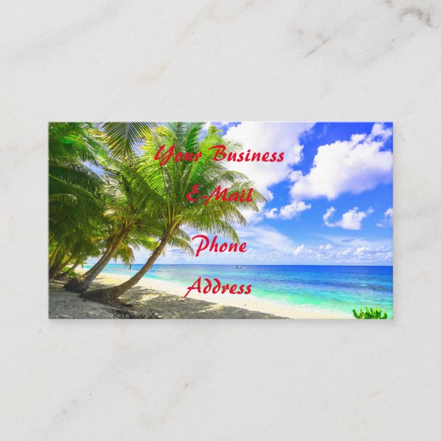 Tarjeta De Visita Escape tropical hermoso de la playa de la isla (Anverso)