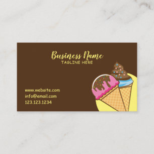 Tarjeta De Visita Escarcha de helado dulce marrón único