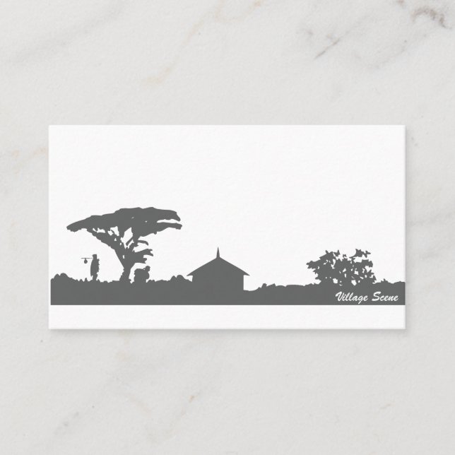 Tarjeta De Visita Escena de aldea (Anverso)