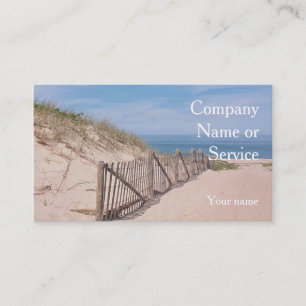 Tarjeta De Visita Escena de la costa con la cerca de la playa y la
