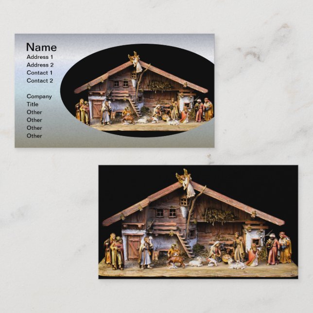 Tarjeta De Visita Escena de la Natividad de los navidades (Anverso / Reverso)
