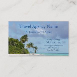 Tarjeta De Visita Escena de la playa de la agencia de viajes