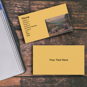 Tarjeta De Visita Escena de montaña de ardillas antiguas