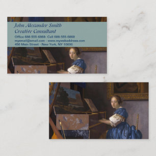 Tarjeta De Visita Escena de Música Barroca Vintage de Vermeer Arte