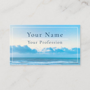 Tarjeta De Visita Escena de playa azul tranquila personalizable