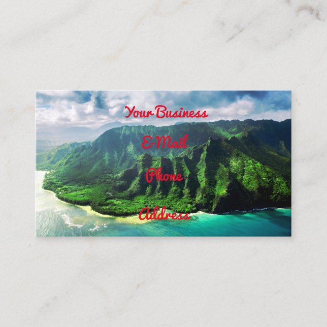 Tarjeta De Visita Escena isla tropical kauai Hawaii (Anverso)