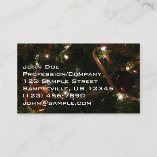 Tarjeta De Visita Escena navideña en árbol de Navidad III