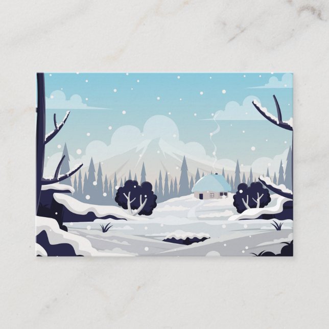 Tarjeta De Visita Escenario de invierno (Anverso)