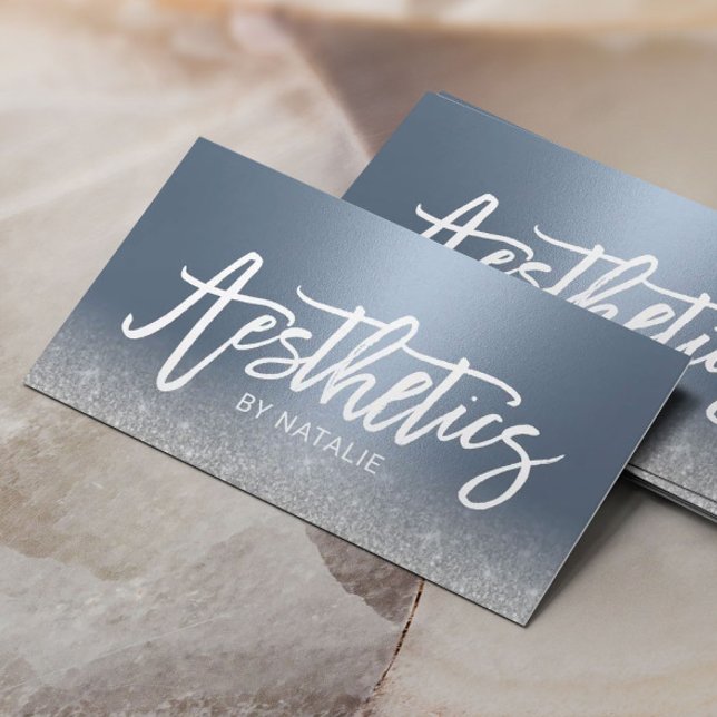 Tarjeta De Visita Escepticismo Estético Dusty Blue Silver Estética (Subido por el creador)