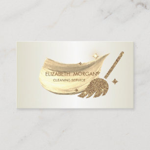 Tarjeta De Visita Escoba Brillante de Trazo Elegante