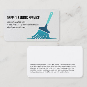 Tarjeta De Visita Escoba de limpieza de casa Logotipo   Servicios de