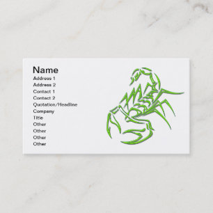 Tarjeta De Visita Escorpión de neón verde
