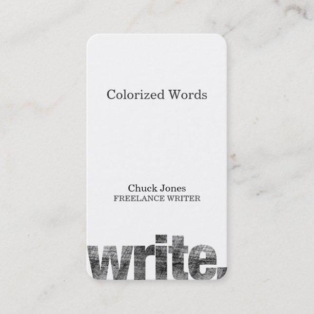Tarjeta De Visita Escriba: Escritor, escritor free lance, autor (Anverso)