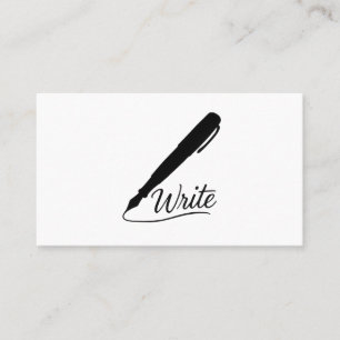 Tarjeta De Visita Escribir guión de pantalla logo pluma estilográfic