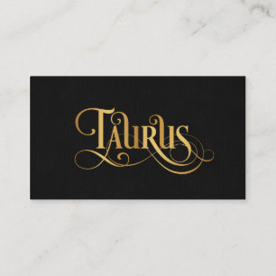 Tarjeta De Visita Escribir rápidamente el Rótulo Zodiac Taurus Gold