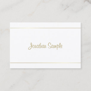 Tarjeta De Visita Escrito a mano Diseño Proffesional Diseño Gold S