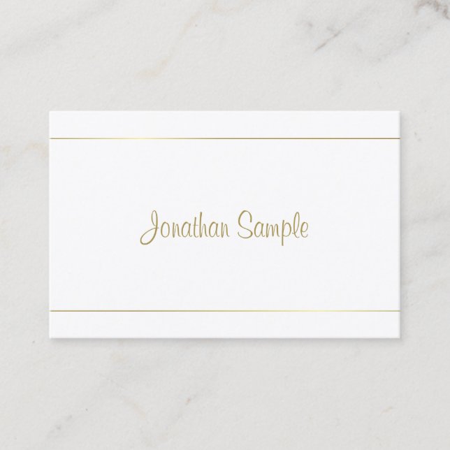 Tarjeta De Visita Escrito a mano Diseño Proffesional Diseño Gold Scr (Anverso)