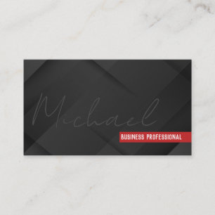 Tarjeta De Visita Escrito a mano   Fondo elegante en capas negro