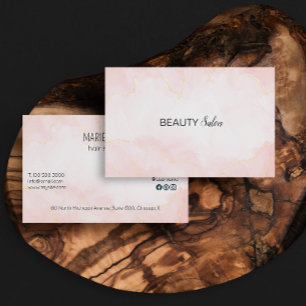 Tarjeta De Visita Escrito a mano Tipografía de guiones Rosa de oro N