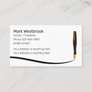 Tarjeta De Visita Escritor Autor Freelance Profesional