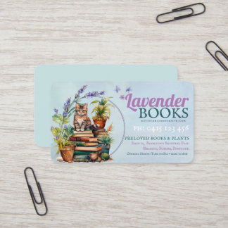 Tarjeta De Visita Escritor creativo libro Lover & Cute Kitten
