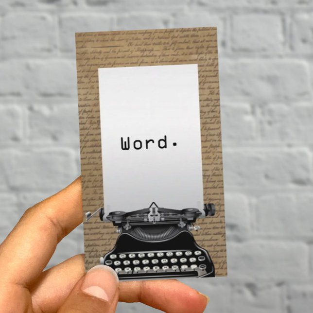 Tarjeta De Visita Escritor de antiguos guiones y máquina de escribir (Subido por el creador)