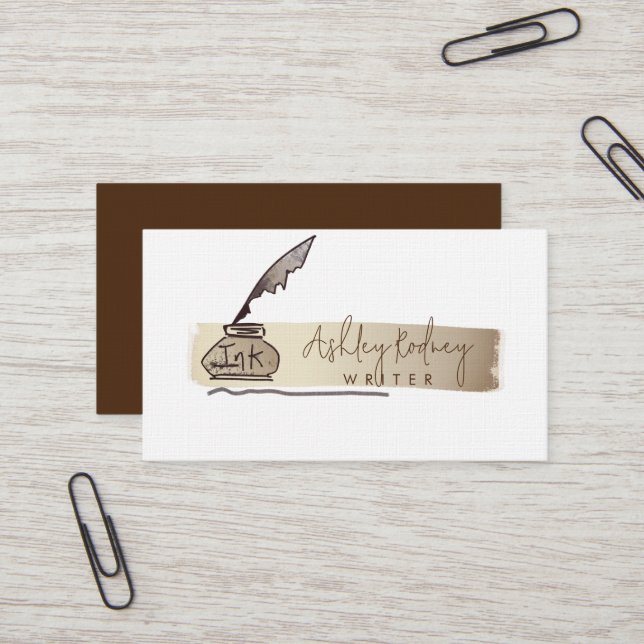 Tarjeta De Visita Escritor de bolígrafo profesional de plaqueta de o (Anverso/Reverso In Situ)
