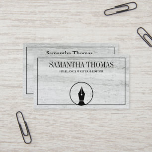 Tarjeta De Visita Escritor de caligrafía independiente con el logoti