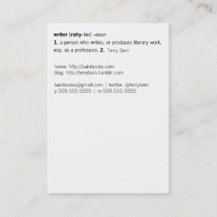 Tarjeta De Visita Escritor definido [como usted]