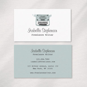 Tarjeta De Visita Escritor independiente Autor Editor Máquina de esc