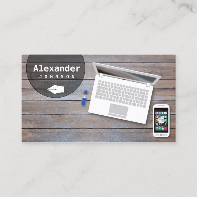 Tarjeta De Visita Escritor independiente bloguero periodista (Anverso)