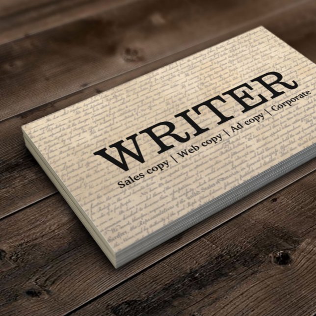 Tarjeta De Visita Escritor independiente de antiguos guiones de époc (Subido por el creador)