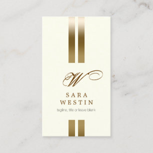 Tarjeta De Visita Escritor independiente Elegant GoldStripe ScriptMo