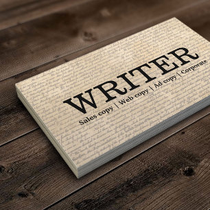 Tarjeta De Visita Escritor que trabaja independientemente de las