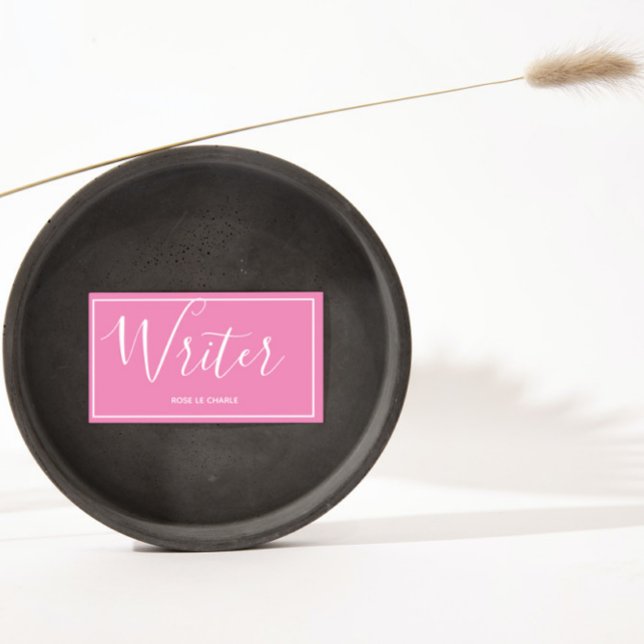 Tarjeta De Visita escritor rosa - elegante (Subido por el creador)