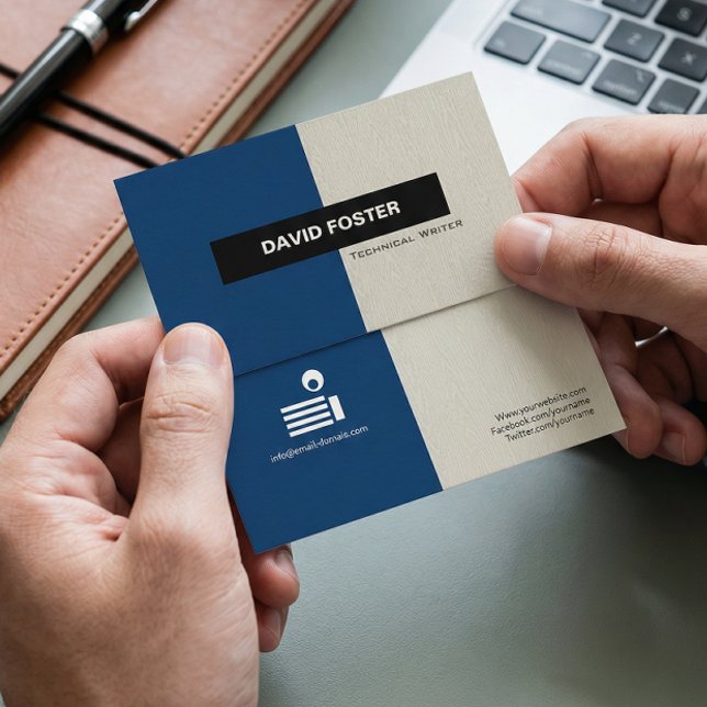 Tarjeta De Visita Escritor técnico - Elegante y sencillo (Subido por el creador)